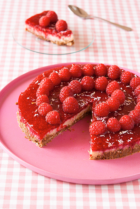 Cheesecake végétal framboise coco