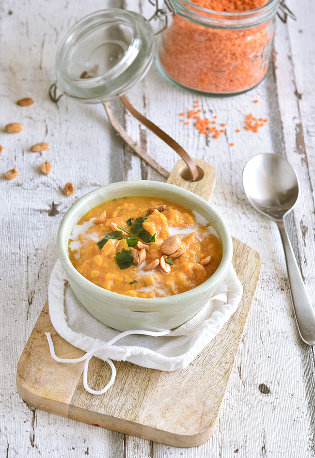 Dahl de lentilles corail à l'indienne, légume minceur